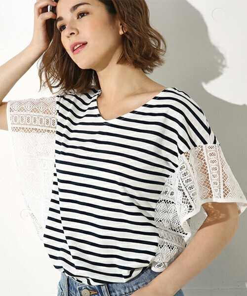 AZUL by moussy フリルレーススリーブ2WAY PO