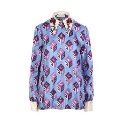 GUCCI GG Wallpaper printed silk shirt