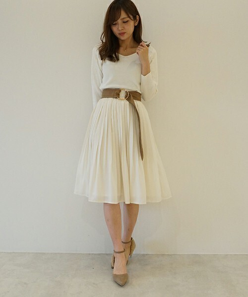 PROPORTION BODY DRESSING マロンサテンプリーツスカート