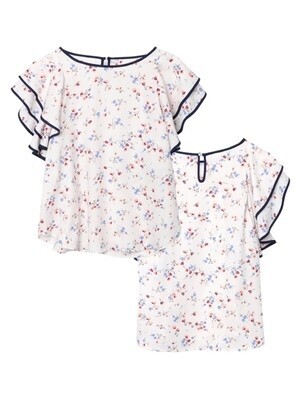 MILKFED. RUFFLE FLOWER TOP