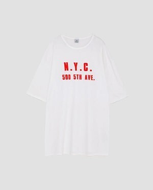 ZARA テキストプリント入りビッグシルエットＴシャツ