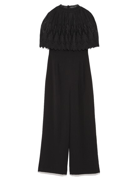 Lily Brown レースケープ付ロンパース