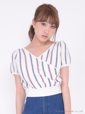 titty & Co. ストライプカシュクールプルオーバー | ファッションウォーカー