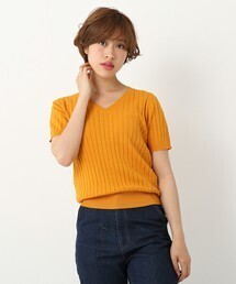 UNRELISH ウォッシャブル半袖リブニット