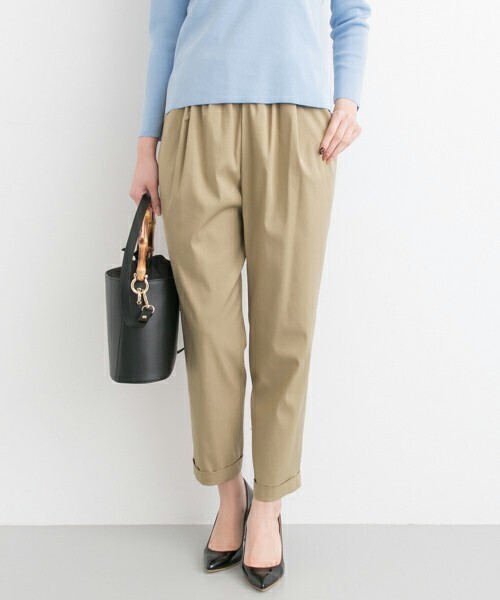 URBAN RESEARCH Wギャザーテンセルストレッチパンツ