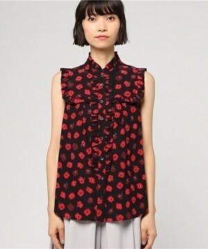 kate spade new york OOH LA LA MINI POPPY SILK SHIRT