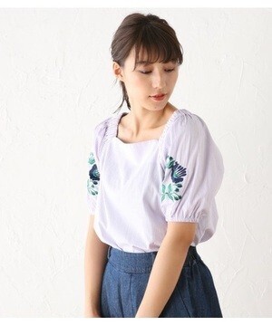 Avan Lily 【セール】袖刺繍ストライプBL(500412252) | アヴァンリリィ(Avan Lily) - MAGASEEK