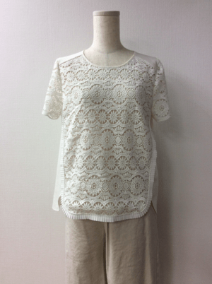 trois 【T171-81034】trois/レース半袖プルオーバー