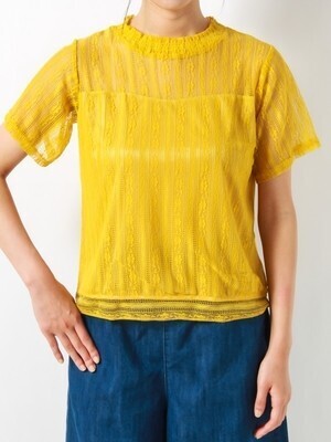 RETRO GIRL ハイネックレースTee