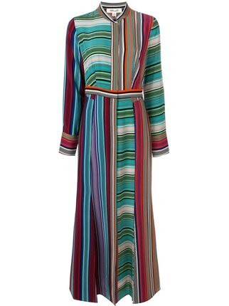 DIANE von FURSTENBERG ストライプ柄 ロングワンピース
