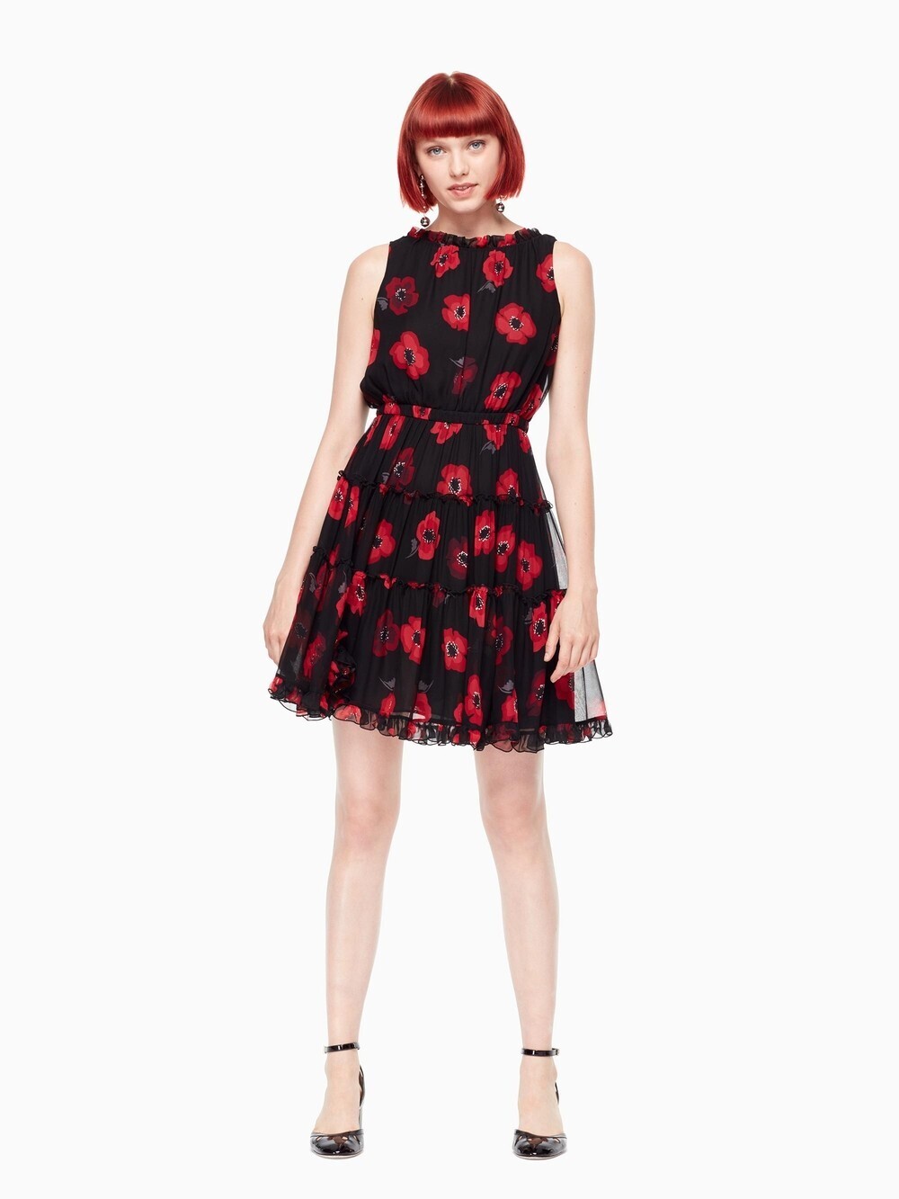 kate spade new york OOH LA LA POPPY CHIFFON MINI DRESS
