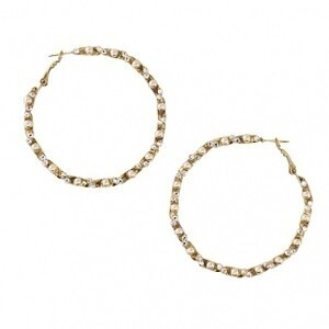 ABISTE クリスタルフープピアス