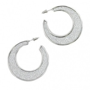 ABISTE シルバーラメフープピアス