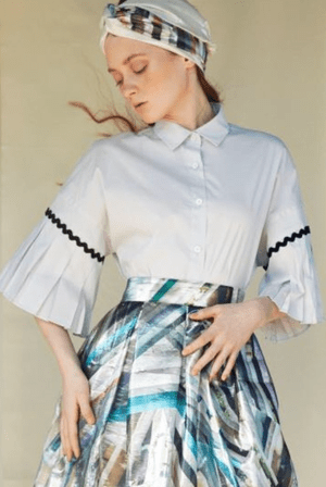 romei box pleat sleeve shirt