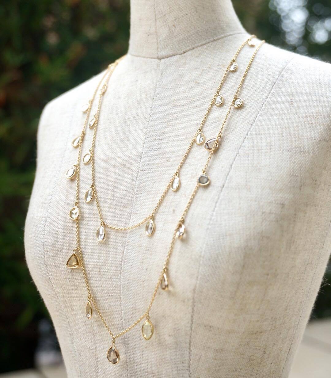 Magnolia12 Rose cut diamonds necklace