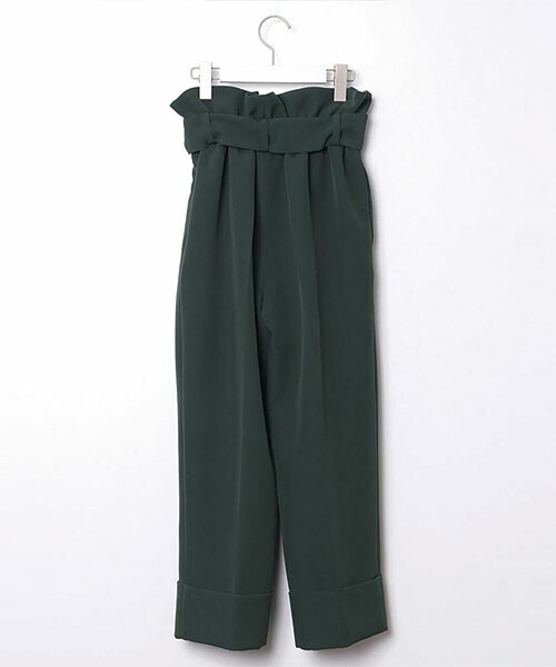 ECLIN タックワイドクロップドパンツ