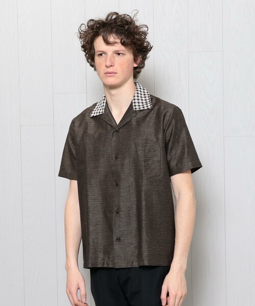 CMMN SWDN ACQUARD CLERIC SHIRT/ｼｬﾂ.