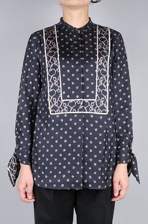 3.1 Phillip Lim SCARF PRINT BLOUSE WITE TIED SLEEVES