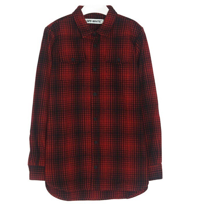 OFF-WHITE TARTAN SHIRT RED/BLACK DIAG