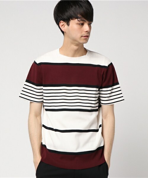 ABAHOUSE ボーダークルーネックニットＴシャツ