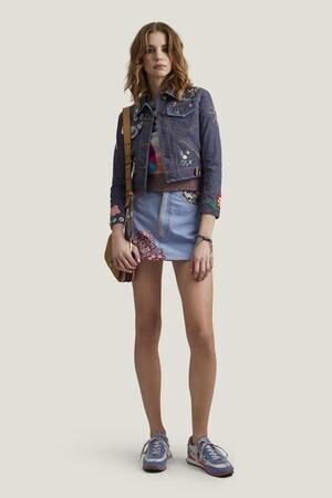 MARC JACOBS Color Warp Shrunken Denim Jacket With Embroidery