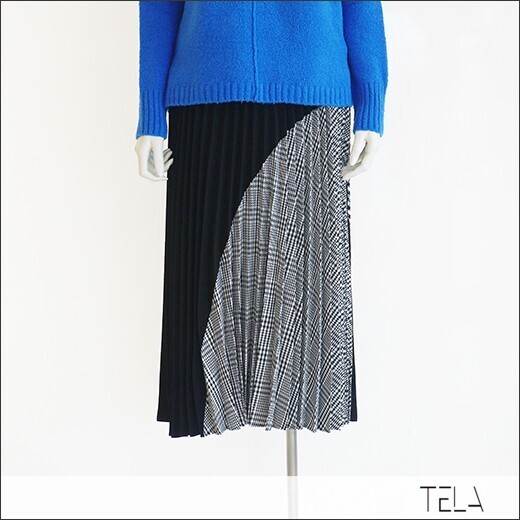 TELA 切り替えプリーツスカート