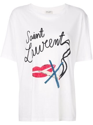 SAINT LAURENT PARIS Bouche Saint Laurent Tシャツ