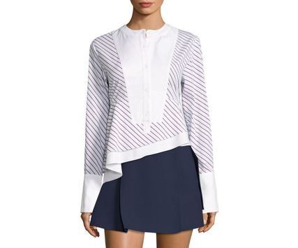 CARVEN アシメトリーストライプシャツ