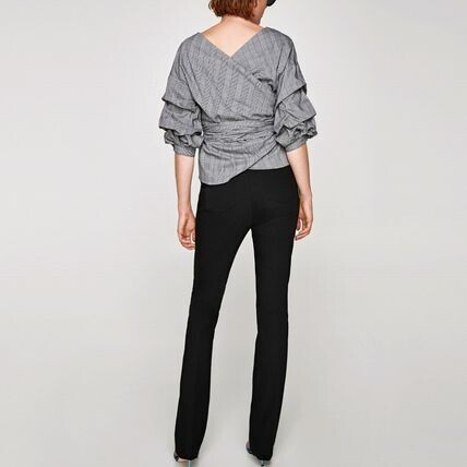 ZARA チェック柄バッククロストップス