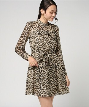 kate spade new york RUN WILD LEOPARD CLIPPED DOT MINI DRESS