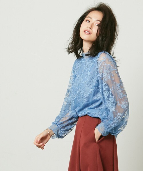 Rouge vif la cle レースブラウス