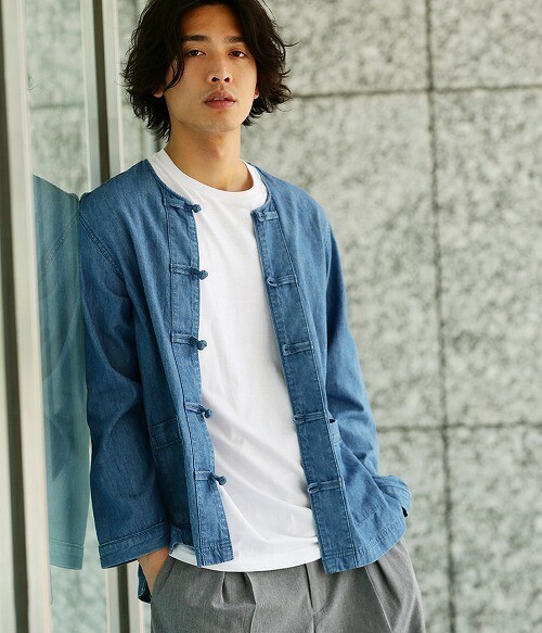 JUNRed デニムチャイナシャツ