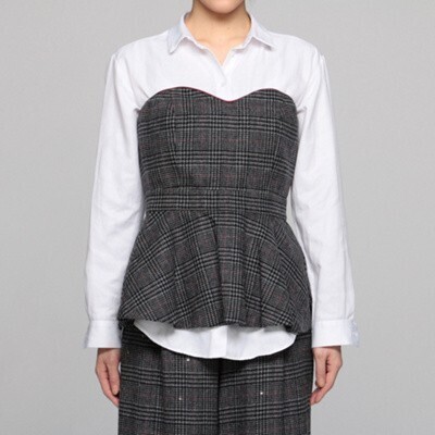 MUVEIL チェックビスチェ