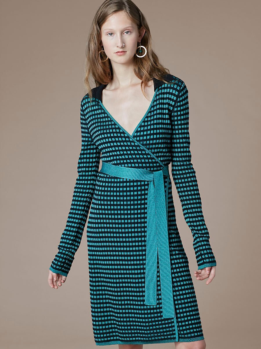 DIANE von FURSTENBERG Banded Knit Wrap Dress