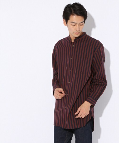 niko and ... Nワイドストライプバンドシャツ