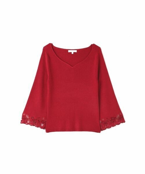 PROPORTION BODY DRESSING エンブロイダリーベルスリーブニット