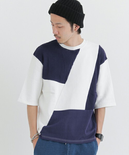 URBAN RESEARCH Sonny Label Sonny Label パッチワーク五分袖T
