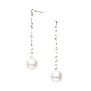 Vendome Aoyama プラチナ×淡水パール ロングピアス