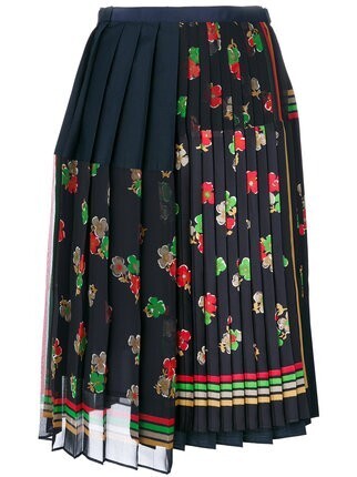sacai フローラル柄 プリーツスカート