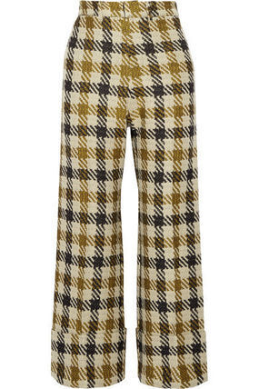 Sea New York Houndstooth checked wool tweed cropped pants