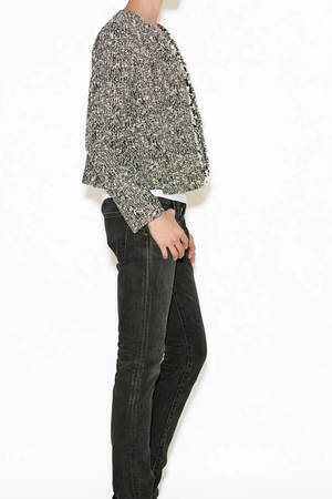 YOKO CHAN Fringe No-collar Jacket