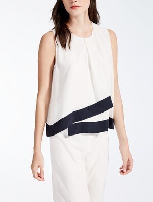 Max Mara シルククレープデシンバイカラートップ