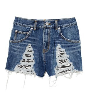 Candy Stripper ZEBRA CRUSH DENIM SHORTS
