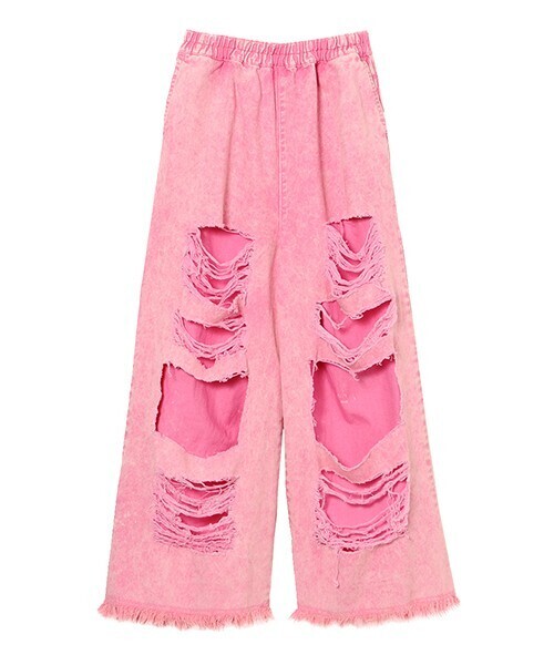 Candy Stripper DAMAGE DENIM WIDE PANTS