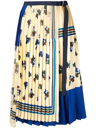 sacai プリント プリーツスカート