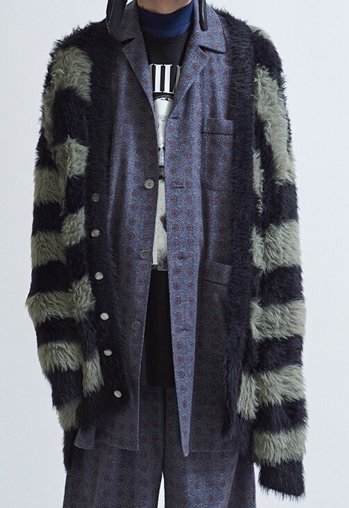 LAD MUSICIAN SHAGGY BORDER KNIT