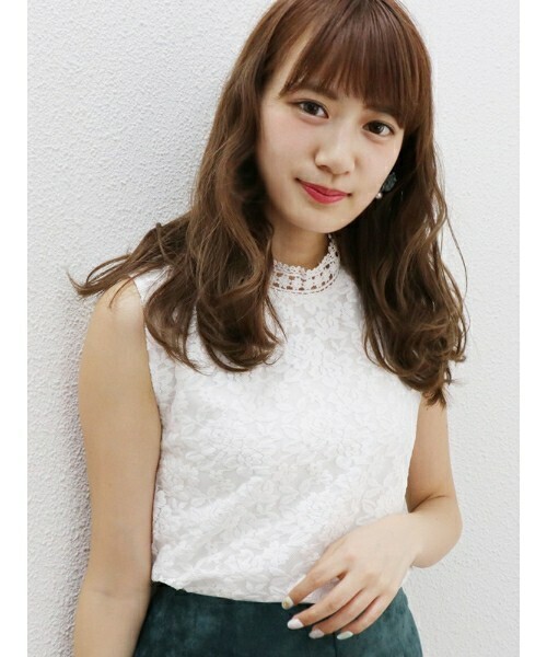 dazzlin ハイネックレースノースリトップス