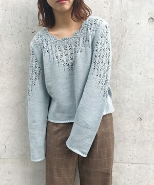 Kastane かぎ針透かし編みプルオーバー