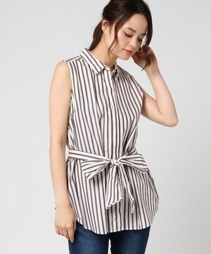 NATURAL BEAUTY BASIC リボンベルトノースリシャツ