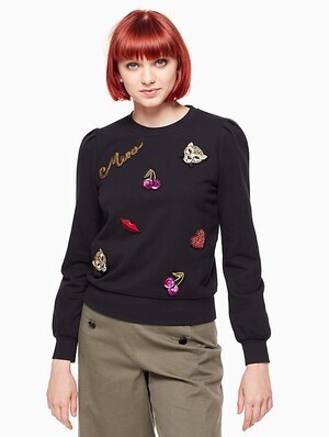 kate spade new york patch sweatshirt